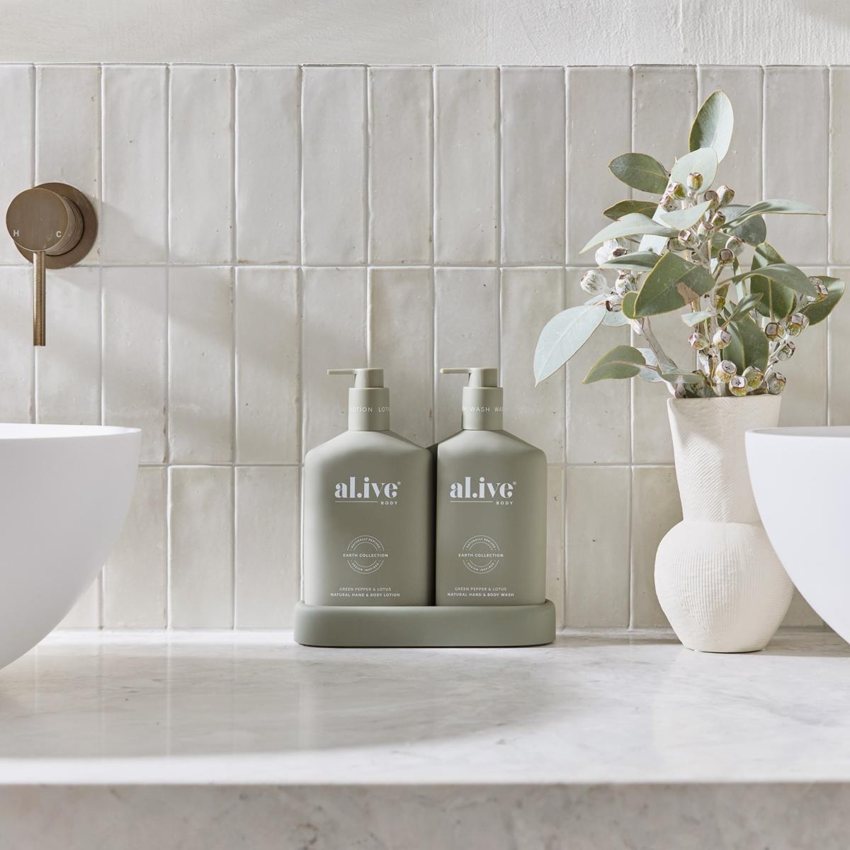 al.ive body Wash & Lotion Duo – green pepper & lotus