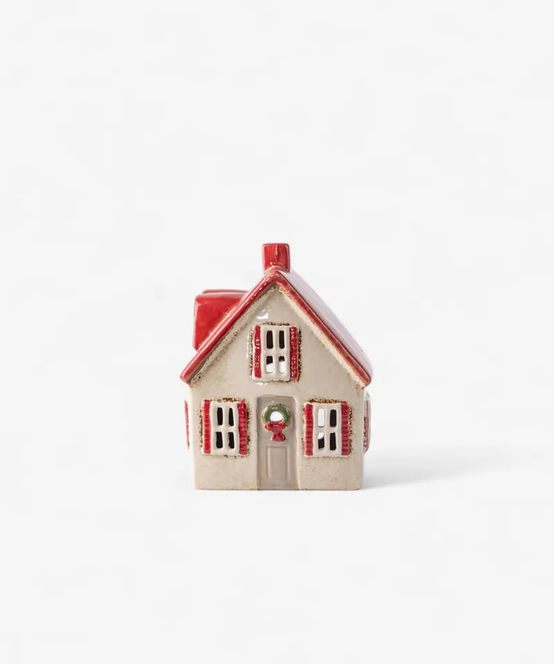 Christmas Tea Light House - Small Red Roof