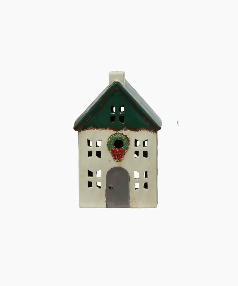 Christmas Tea Light House - Small Beige