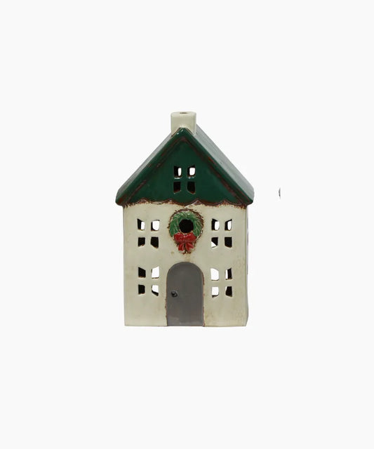 Christmas Tea Light House - Small Beige