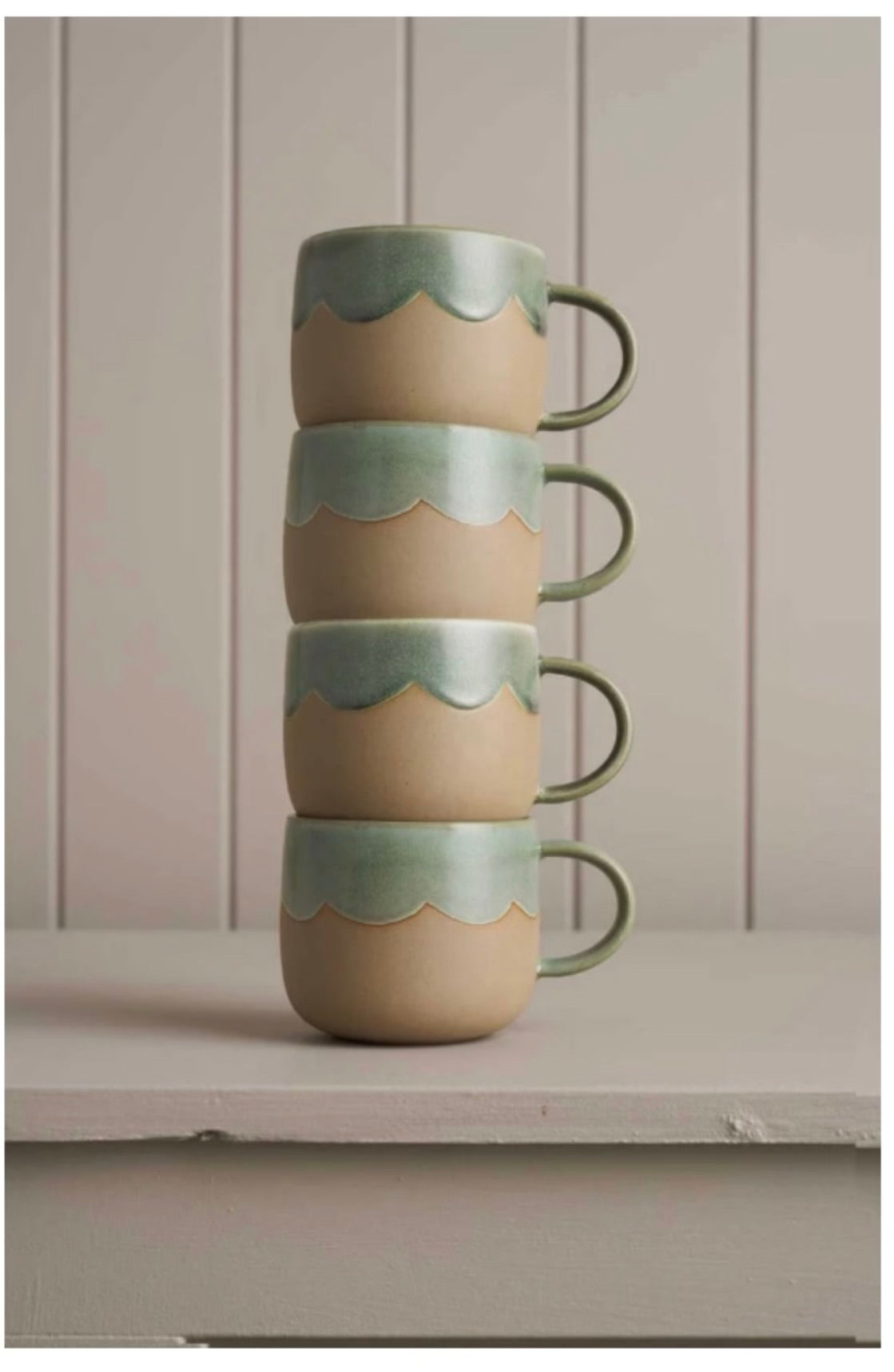 Robert Gordon Scallop My Mug - Moss (set of 4)