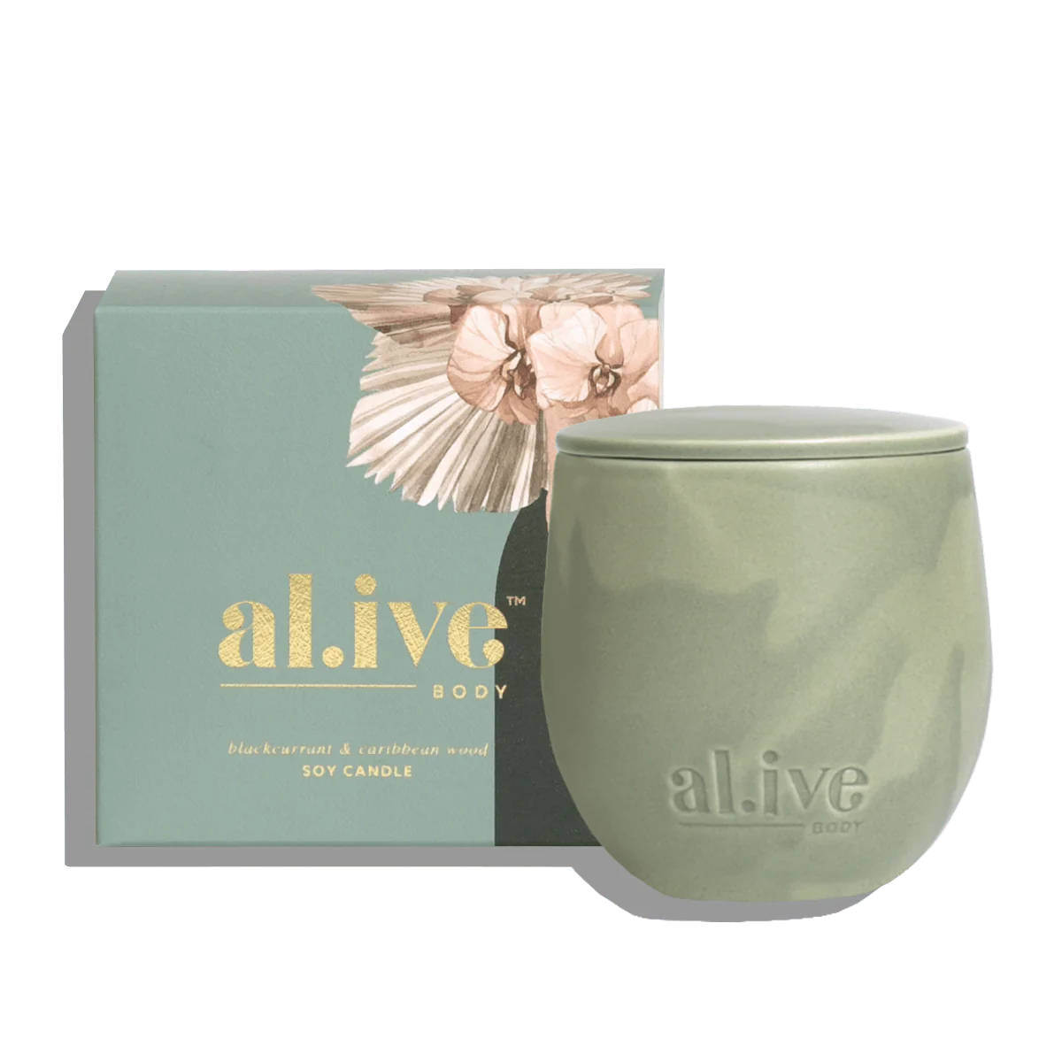 al.ive Blackcurrant & Caribbean Wood Soy Candle