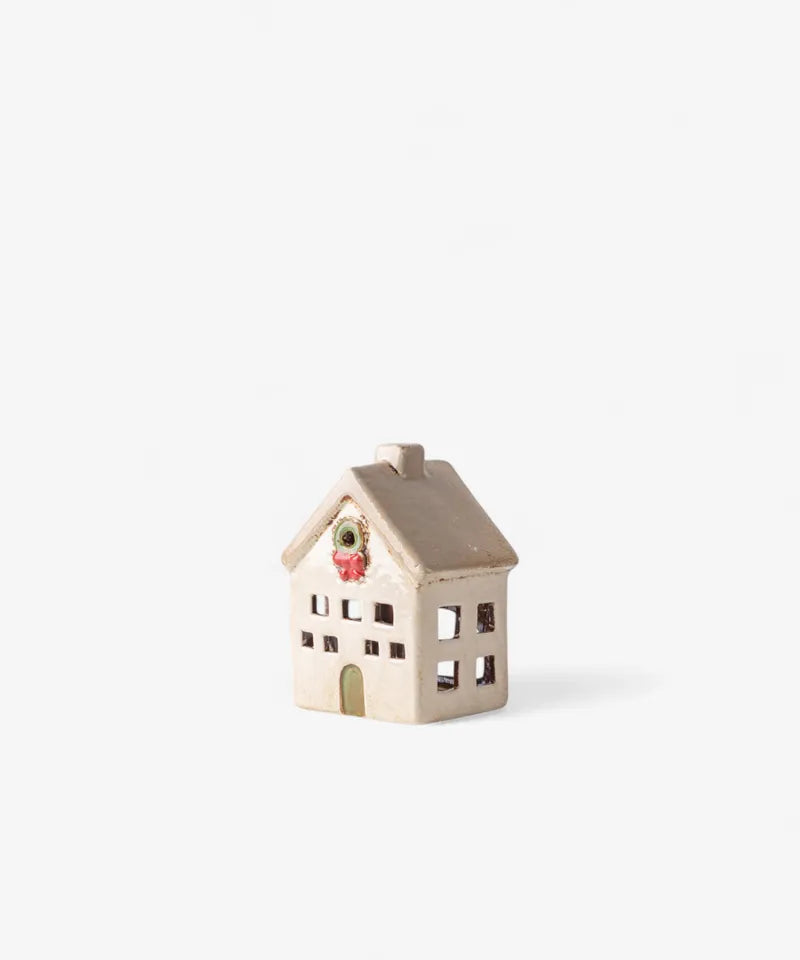 Christmas Tea Light House - Beige Extra Small