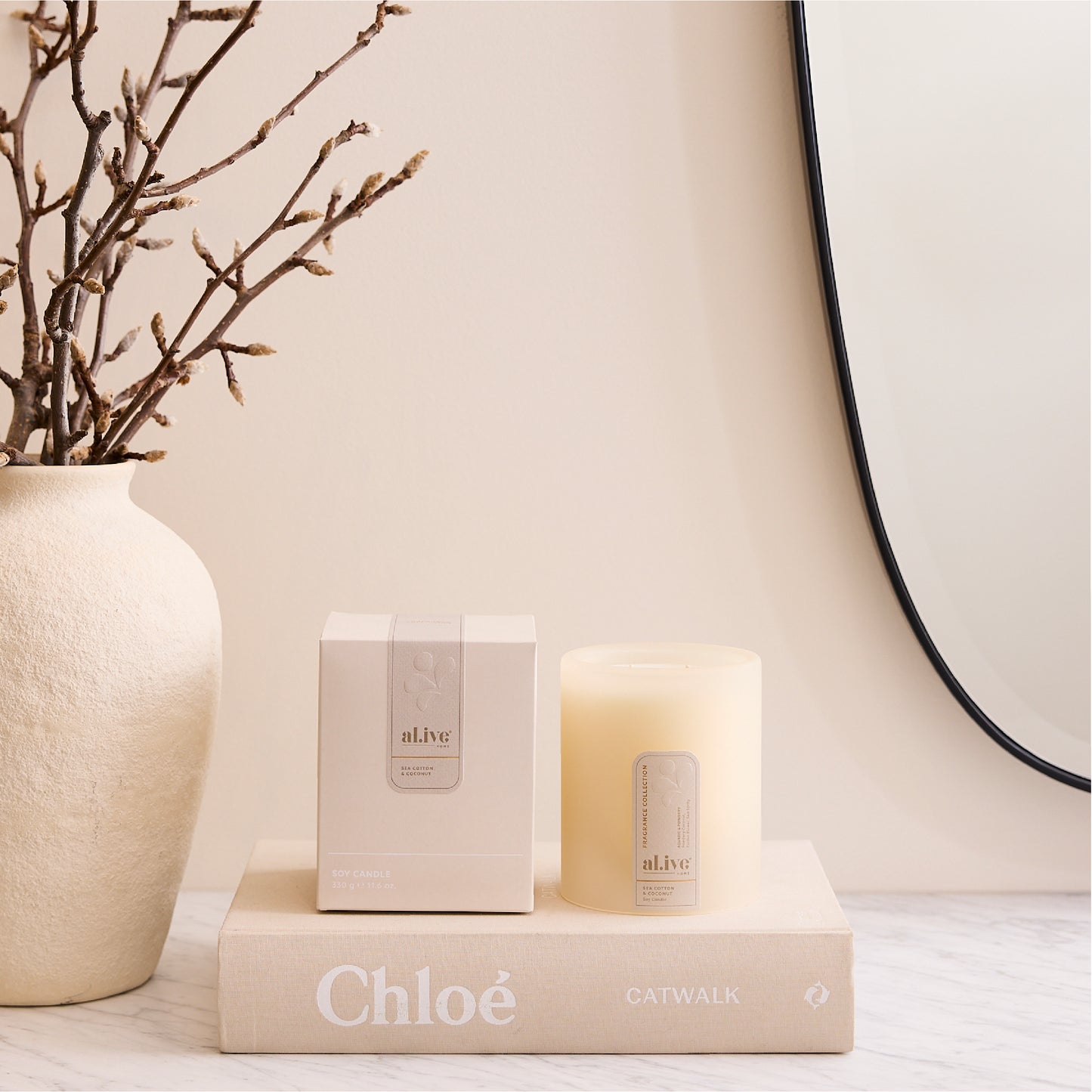 al.ive soy candle - sea cotton & coconut