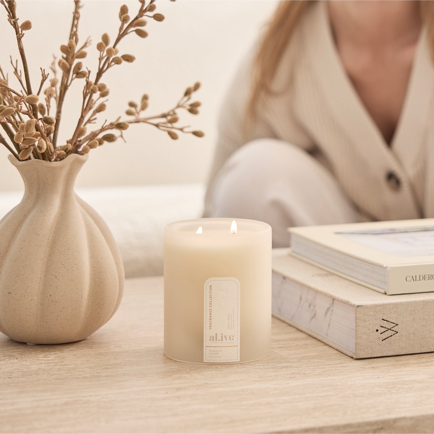 al.ive soy candle - mango & lychee