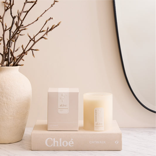 al.ive soy candle - mango & lychee