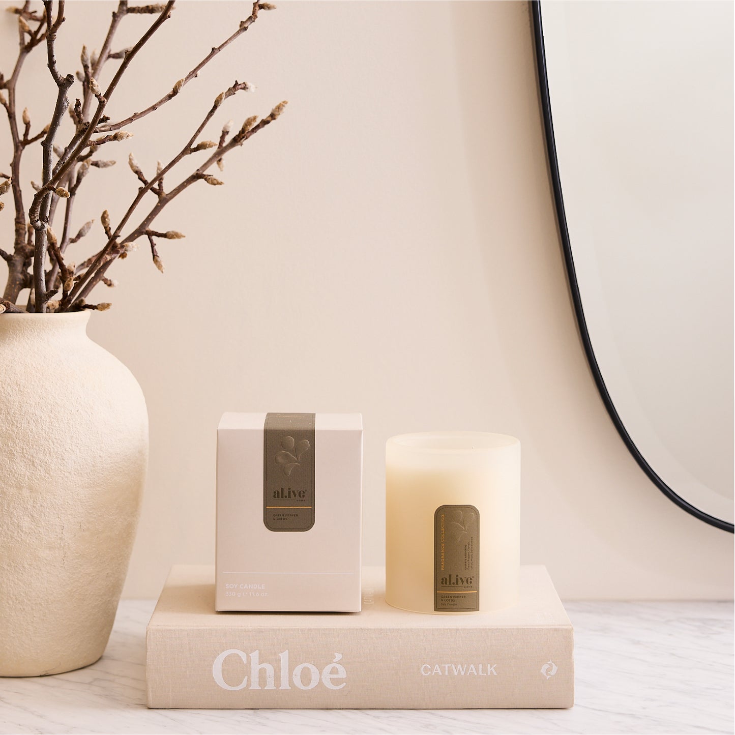 al.ive soy candle - mango & lychee
