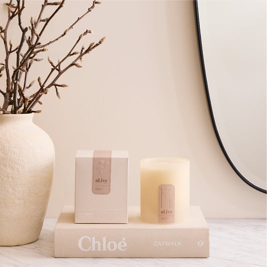 al.ive soy candle - apricot & sweet fig