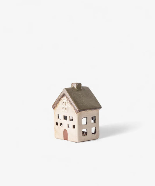 Christmas Tea Light House - Olive Beige
