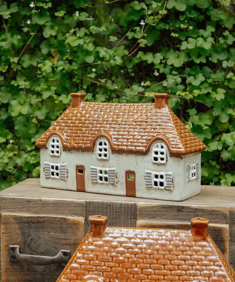 Easter Tealight House - Beige Cottage