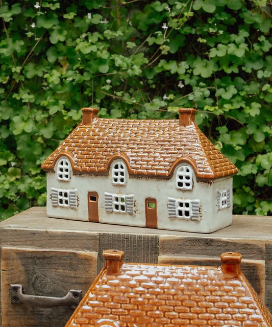 Easter Tealight House - Beige Cottage