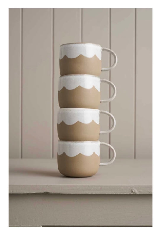 Robert Gordon Scallop My Mugs - Snow (Set of 4)