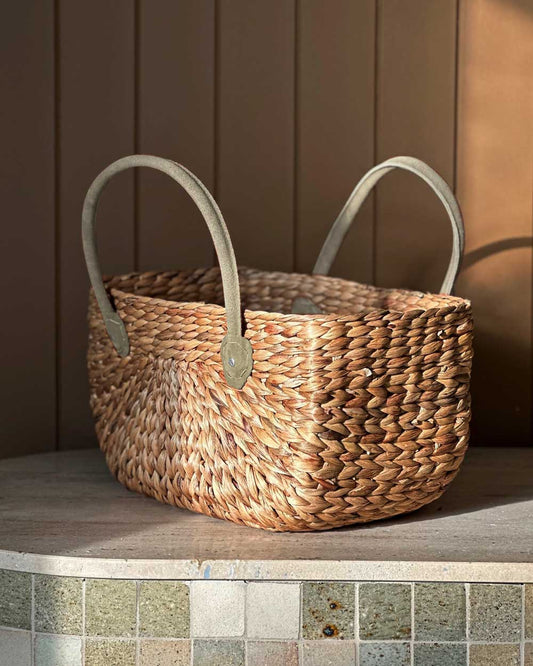 Robert Gordon Harvest Basket Small - Sage Suede